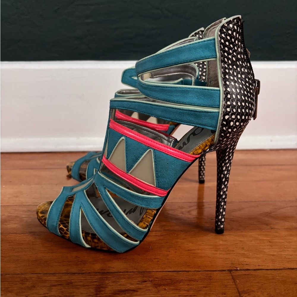 Sam Edelman Stylish Multi-Color Strappy Heels